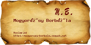Mogyorósy Borbála névjegykártya