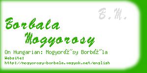 borbala mogyorosy business card
